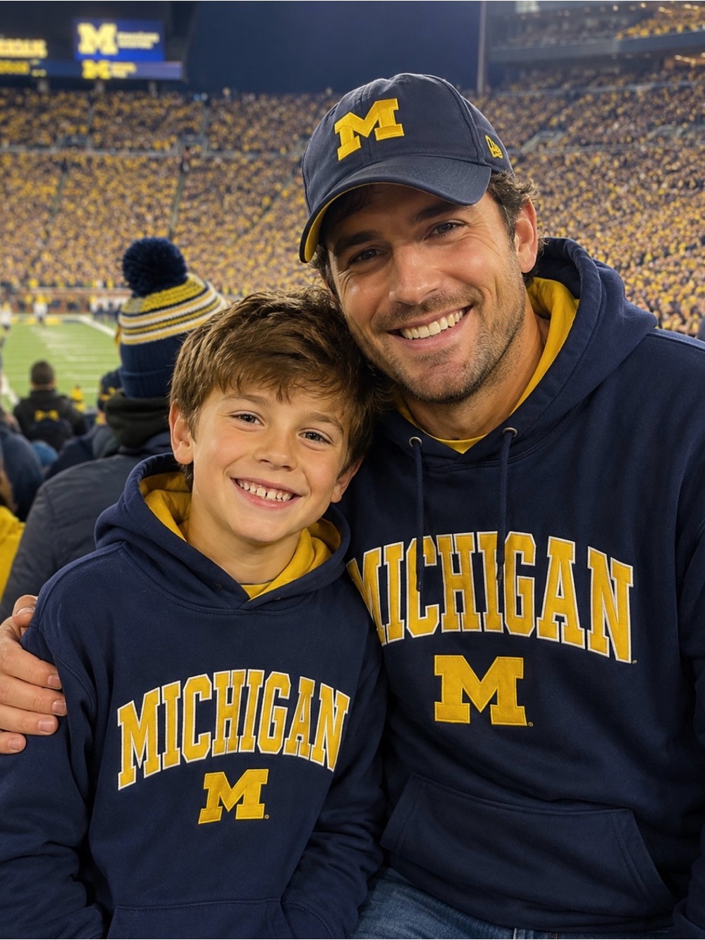 University of Michigan Navy & Yellow Hoodie - Go Blue! EUC Youth S (8-10)